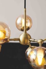 736560 Atom chandelier O45 amber LIFESTYLE3