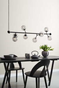 738793 Atom horizontal chandelier smoke LIFESTYLE