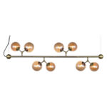 738809 Atom horizontal chandelier large amber PACKSHOT