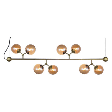 738809 Atom horizontal chandelier large amber PACKSHOT