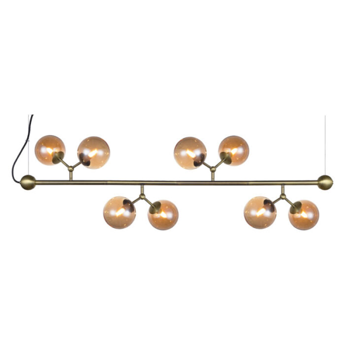 738809 Atom horizontal chandelier large amber PACKSHOT