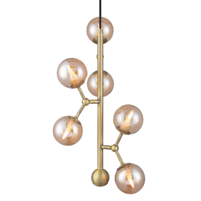 738861 Atom vertical chandelier amber PACKSHOT