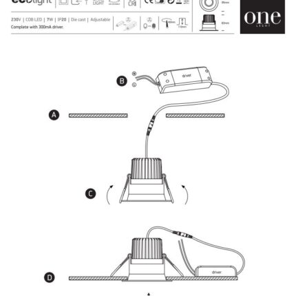 Kohtvalgusti Led Must 11107FD B W LightConcept skeem
