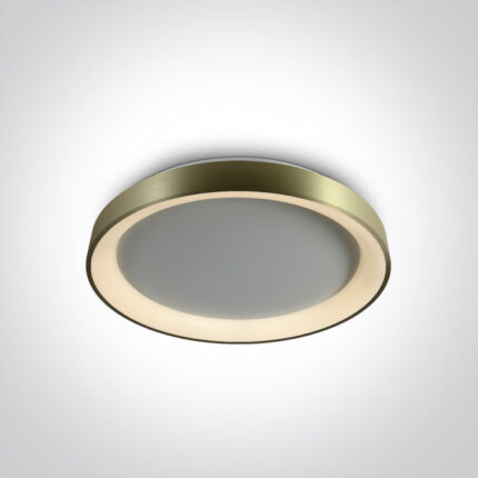 Led valgusti, LED laevalgusti, LED laelamp 62130L ONE Light. Korpuse värvid: valge, must, matt kuldne, matt pronks. 30W LED dekoratiivne laelamp, IP20, sobib elu- ja äriruumidesse. Värvitemperatuur 3000K; Lumen Väljund 2550lm; Valgusefektiivsus 85lm/W. Kõrgus 57 mm; Läbimõõt 375 mm