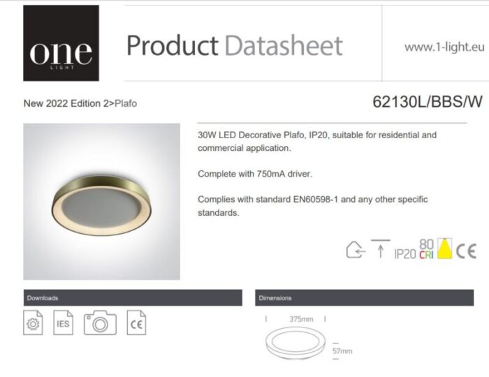 LightConcept Laevalgusti Laelamp 62130L OneLight skeem 2