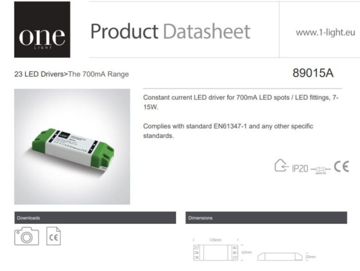 OneLight Driver 89015Anew LightConcept skeem