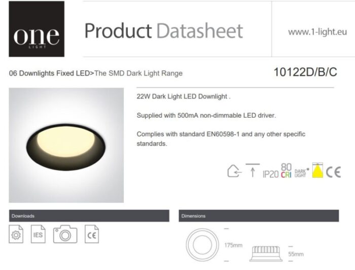 OneLight Led Spot 10122D W LightConcept skeem2