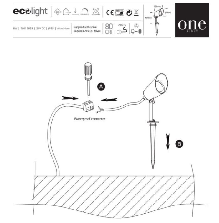 OneLight Led Spot 67458 B IP65 LightConcept
