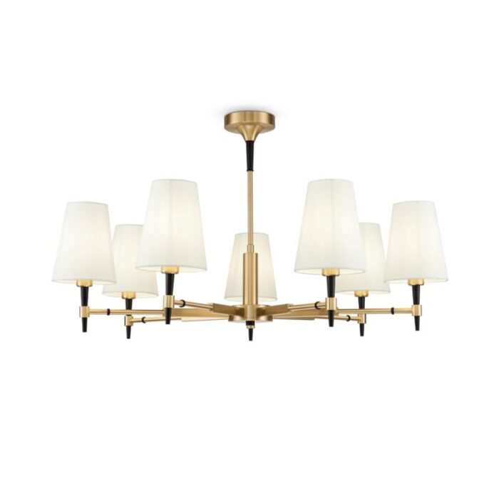 Lühter Zaragoza H001CL-07BS. Maytoni, Saksamaa. 7 pirni E14 40W. Kaitseaste: IP 20. Kõrgus: 51cm. Diameter 88cm. IP 20 Korpuse materjal: Metal Värv: Messing