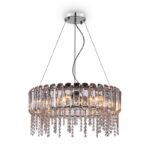 Lühter Hail MOD097PL-08CH. Maytoni, Saksamaa. 8 pirni E14 40W. Kaitseaste: IP 20. Pikkus: 133 cm. Kõrgus: 31 cm. Diameter 61 cm. Korpuse materjal: Metall Värv: Chrome.