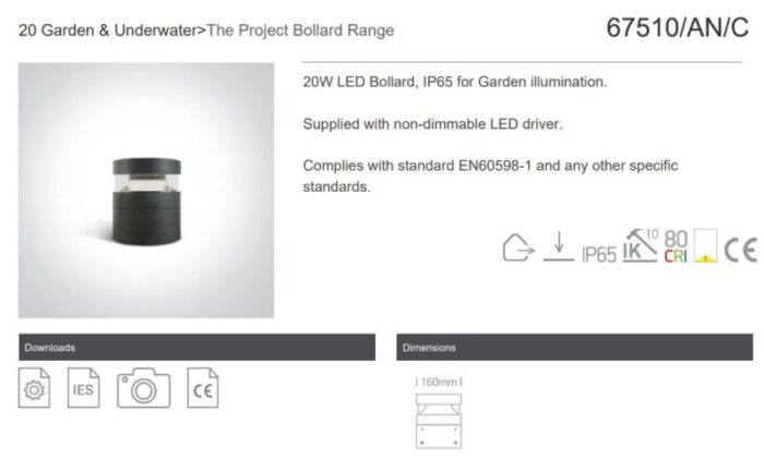 Porandalamp Valisvalgusti OneLight 67510 LightConcept skeem