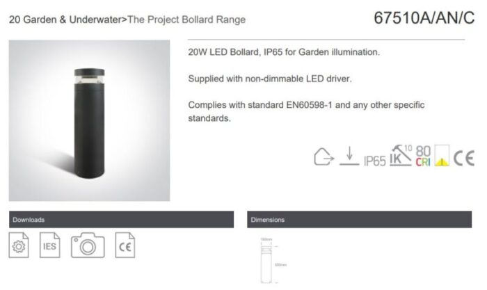 Porandalamp Valisvalgusti OneLight 67510A LightConcept skeem 1