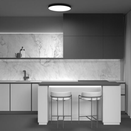 Laevalgusti, laelamp Zon C032CL-L96W4K. Maytoni, Saksamaa. LED 90W. Valgustemperatur: 4000K. Kaitseaste: IP 20. Diameter 60 cm. Sügavus 6 cm. Korpuse materjal: Alumiinium ja plast Värv: Valge. interioor