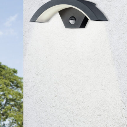 White stucco wall with metal ladder