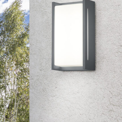 White stucco wall with metal ladder