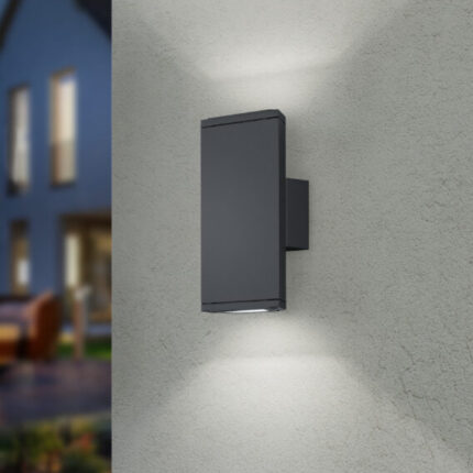 White stucco wall with metal ladder