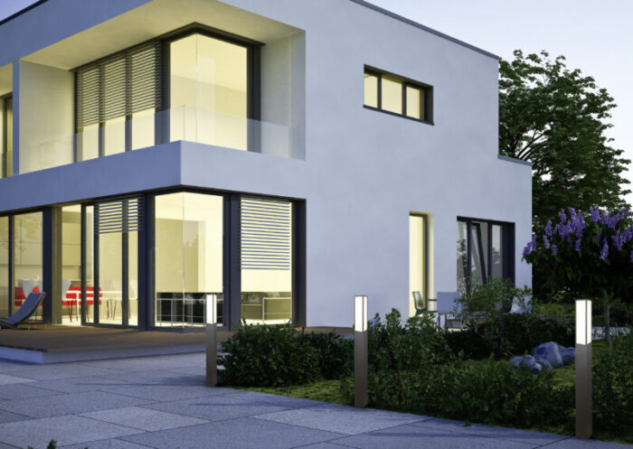 Haus Kubus Abendstimmung