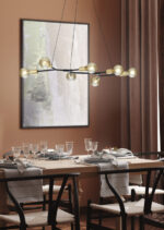 Mock up frame in cozy modern dining room interior, 3d render