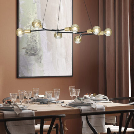 Mock up frame in cozy modern dining room interior, 3d render