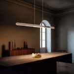 Modern stylish apartment room interior with a pendant ceiling la