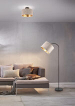 modern interior grey background sofa pillows and coffee table wi