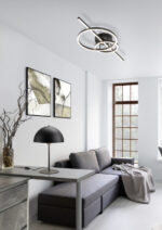 Comfortable studio apartment design. Hotel room interior with bedroom area, living space and kitchen corner. Apartment and interior concept