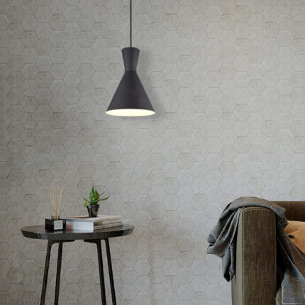 Living interior with sofa, lamp and coffee table, 3d render