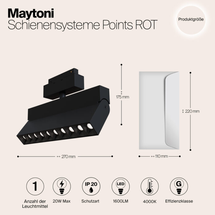 Siinivalgusti Maytoni TR015 2 20W4K B LED 20W Lightconcept 4