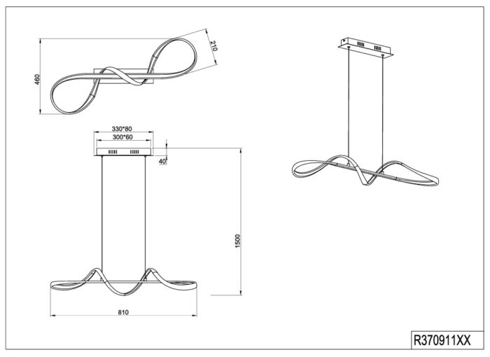 Ripplamp LED Perugia TrioLighting 4000K 37W R37091106 LightConcept skeem
