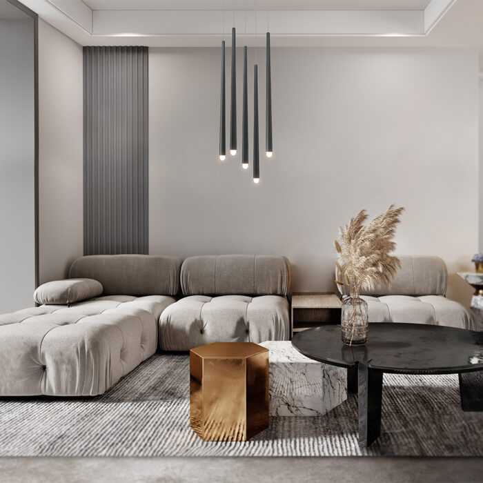 Ripplamp, LED Cascade MOD132PL L30BK, Maytoni, Saksamaa, LED 30W, 2250lm, 3000K 4000K, Must, Alumiinium interioor