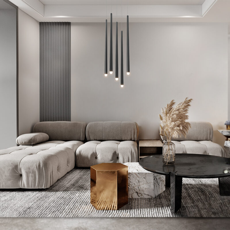 Ripplamp, LED Cascade MOD132PL L30BK, Maytoni, Saksamaa, LED 30W, 2250lm, 3000K 4000K, Must, Alumiinium interioor