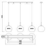Laelamp adara 15462h2 Globo Austria 3 pirni E27 Vask Light Concept skeem