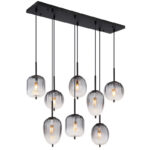 rippvalgusti Attila 15215 8 GLOBO 8 pirni E14 40W Kõrgus 120cm Must Suitsuklaas Light Concept 1
