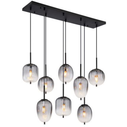 rippvalgusti Attila 15215 8 GLOBO 8 pirni E14 40W Kõrgus 120cm Must Suitsuklaas Light Concept 1