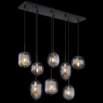 rippvalgusti Attila 15215 8 GLOBO 8 pirni E14 40W Kõrgus 120cm Must Suitsuklaas Light Concept 3