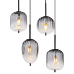 rippvalgusti Attila 15215 8 GLOBO 8 pirni E14 40W Kõrgus 120cm Must Suitsuklaas Light Concept 4
