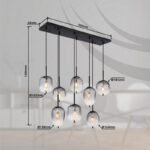 rippvalgusti Attila 15215 8 GLOBO 8 pirni E14 40W Kõrgus 120cm Must Suitsuklaas Light Concept 5