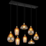 rippvalgusti Attila 15786 8H GLOBO 8 pirni E27 60W Kõrgus 130cm Must Merevaik Light Concept 3