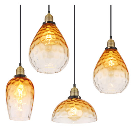 rippvalgusti Attila 15786 8H GLOBO 8 pirni E27 60W Kõrgus 130cm Must Merevaik Light Concept 4