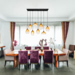 rippvalgusti Attila 15786 8H GLOBO 8 pirni E27 60W Kõrgus 130cm Must Merevaik Light Concept interioor