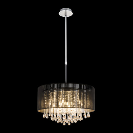 rippvalgusti BAGANA 15095H Globo Austria 12 pirni G9 3W Kõrgus 50 120cm Must Suitsuklaas Light Concept 2