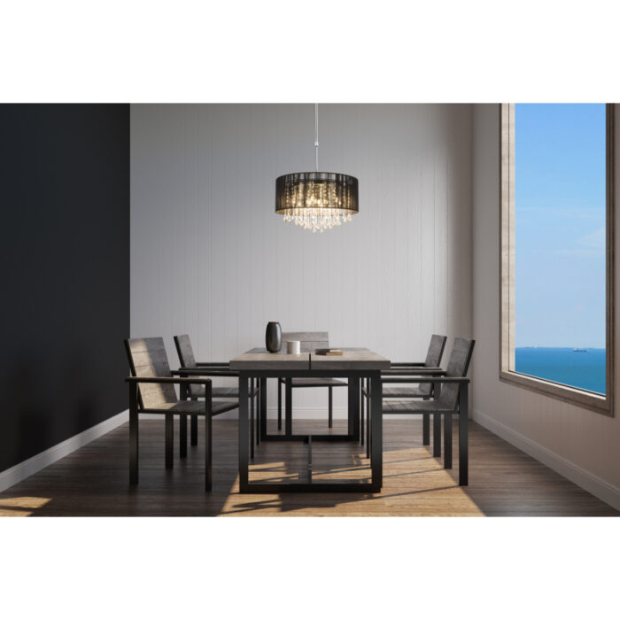 rippvalgusti BAGANA 15095H Globo Austria 12 pirni G9 3W Kõrgus 50 120cm Must Suitsuklaas Light Concept 3