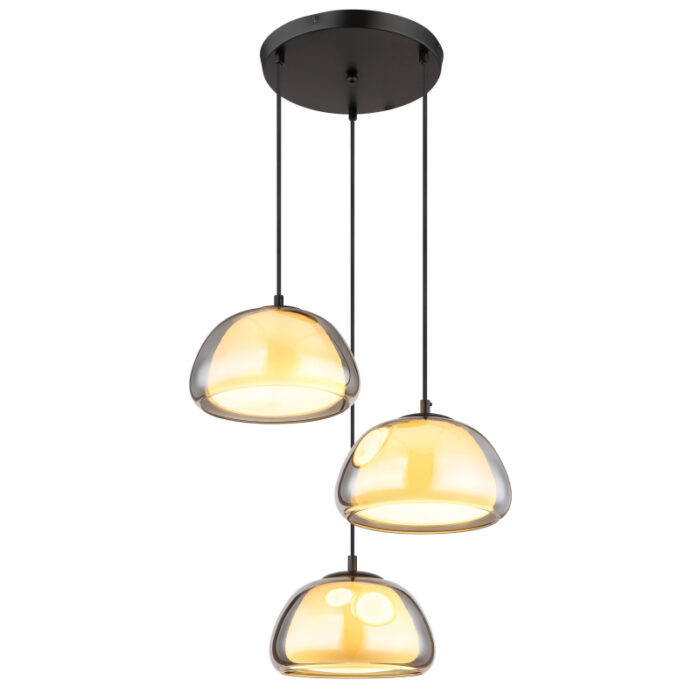 rippvalgusti Jella 15743 3HR GLOBO 3 pirni E14 40W Kõrgus 120cm Must Suitsuklaas Light Concept