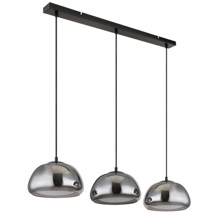 rippvalgusti Jella 15743 3H GLOBO 3 pirni E14 40W Kõrgus 120cm Must Suitsuklaas Light Concept 3