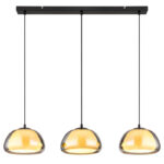 rippvalgusti Jella 15743 3H GLOBO 3 pirni E14 40W Kõrgus 120cm Must Suitsuklaas Light Concept 4