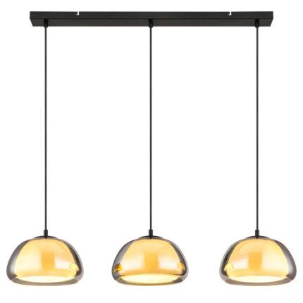 rippvalgusti Jella 15743 3H GLOBO 3 pirni E14 40W Kõrgus 120cm Must Suitsuklaas Light Concept 4