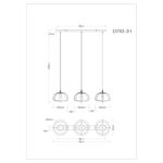 rippvalgusti Jella 15743 3H GLOBO 3 pirni E14 40W Kõrgus 120cm Must Suitsuklaas Light Concept 5